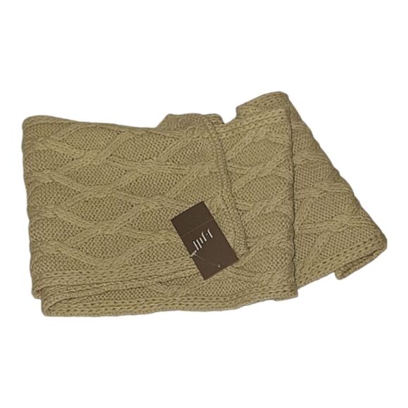J. Jill Pure Jill Wool Blend Cable Knit Infinity Scarf Tan NWT - Picture 1 of 7